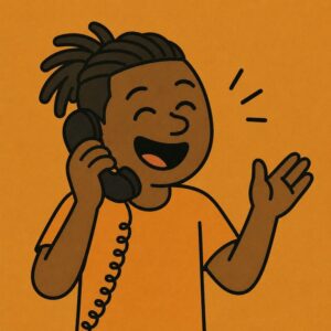 A young dad laughing