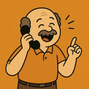 Man laughing at the joke of the day at work