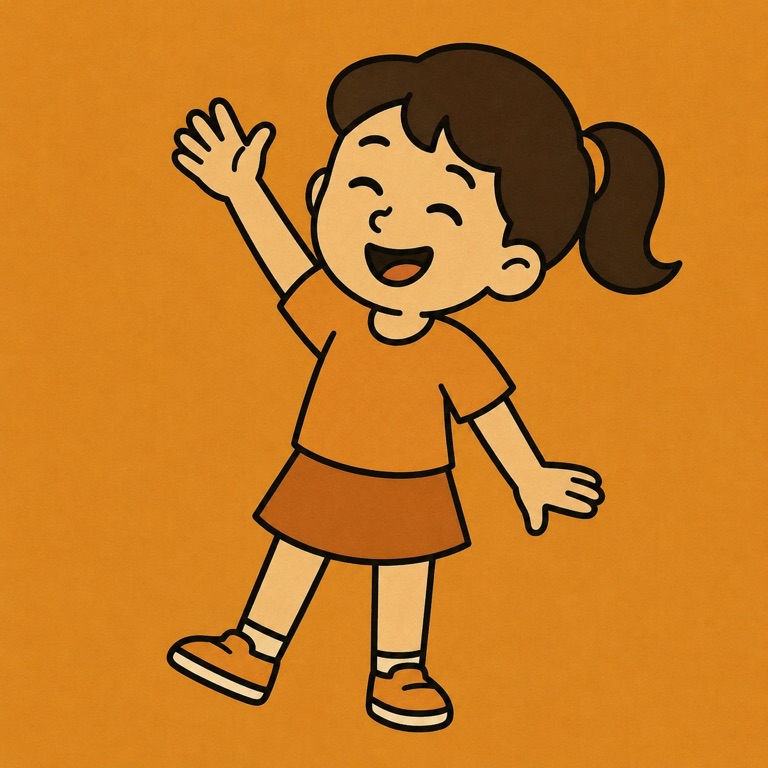 Girl smiling while playing a this or that game